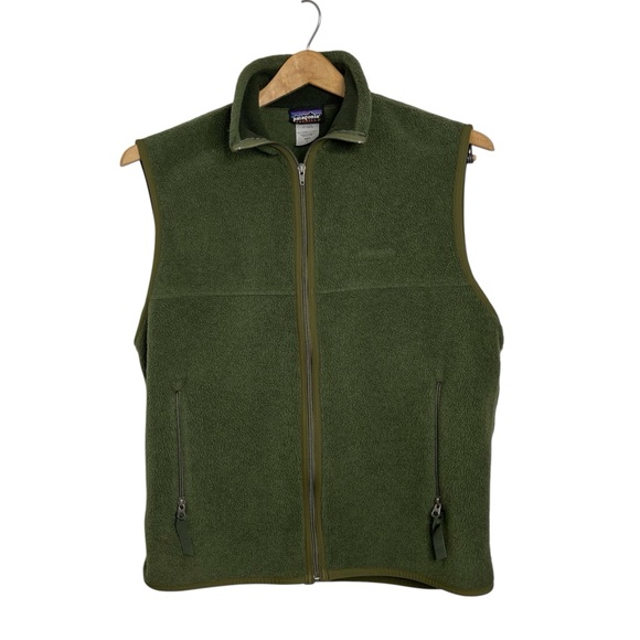 Vintage Patagonia Synchilla Vest Mens L Forest Green Full Zip